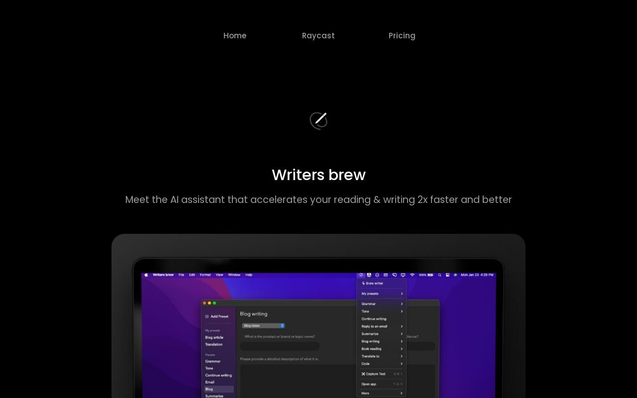 Writers Brew screenshot