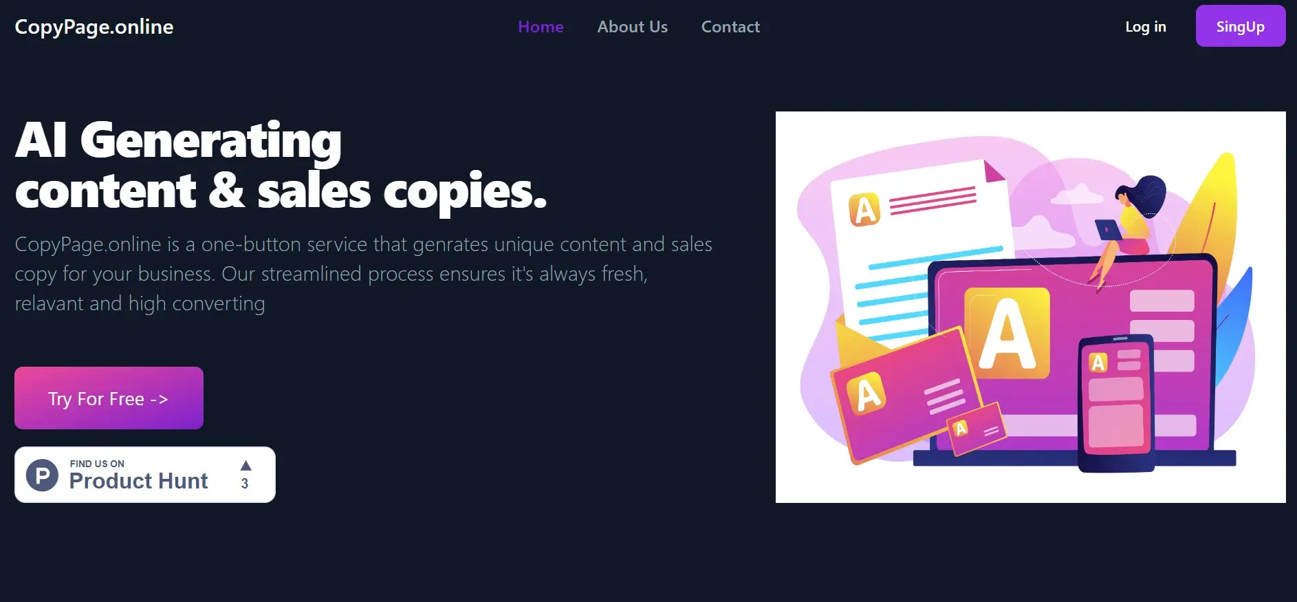Copypage screenshot
