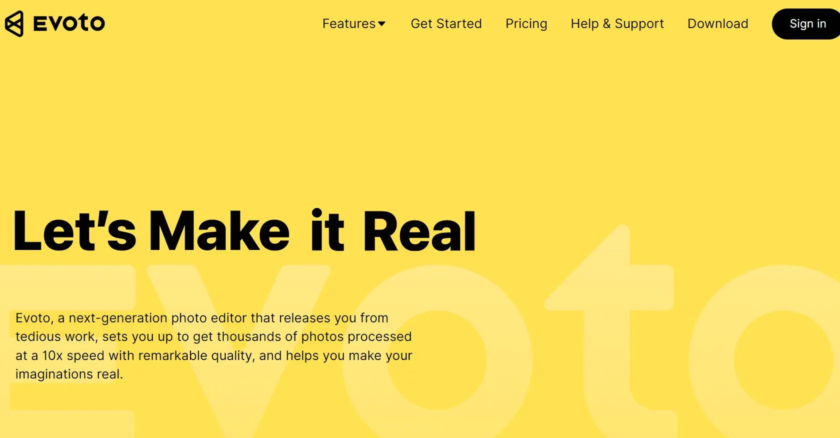 Evoto AI screenshot