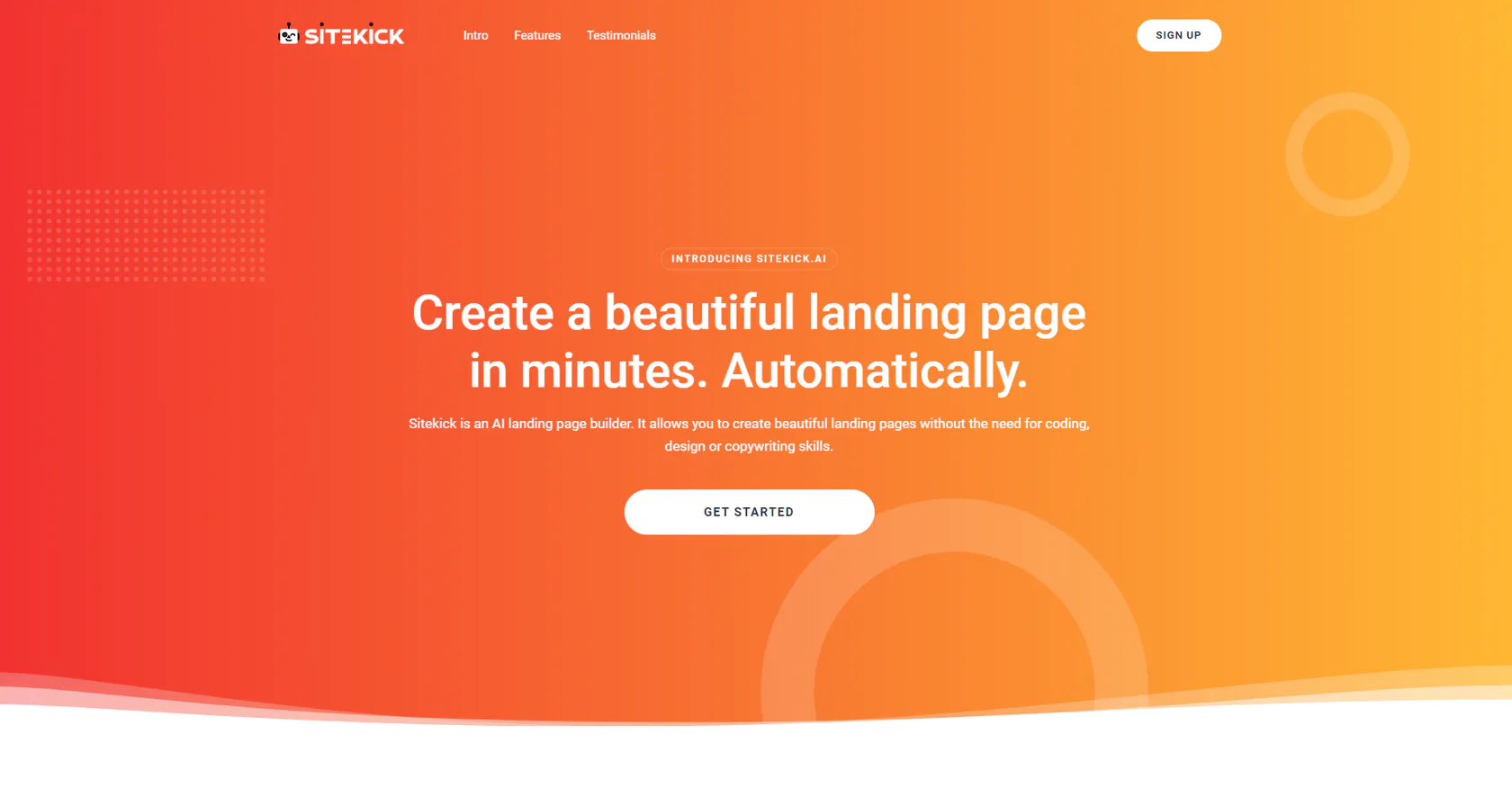 Sitekick screenshot