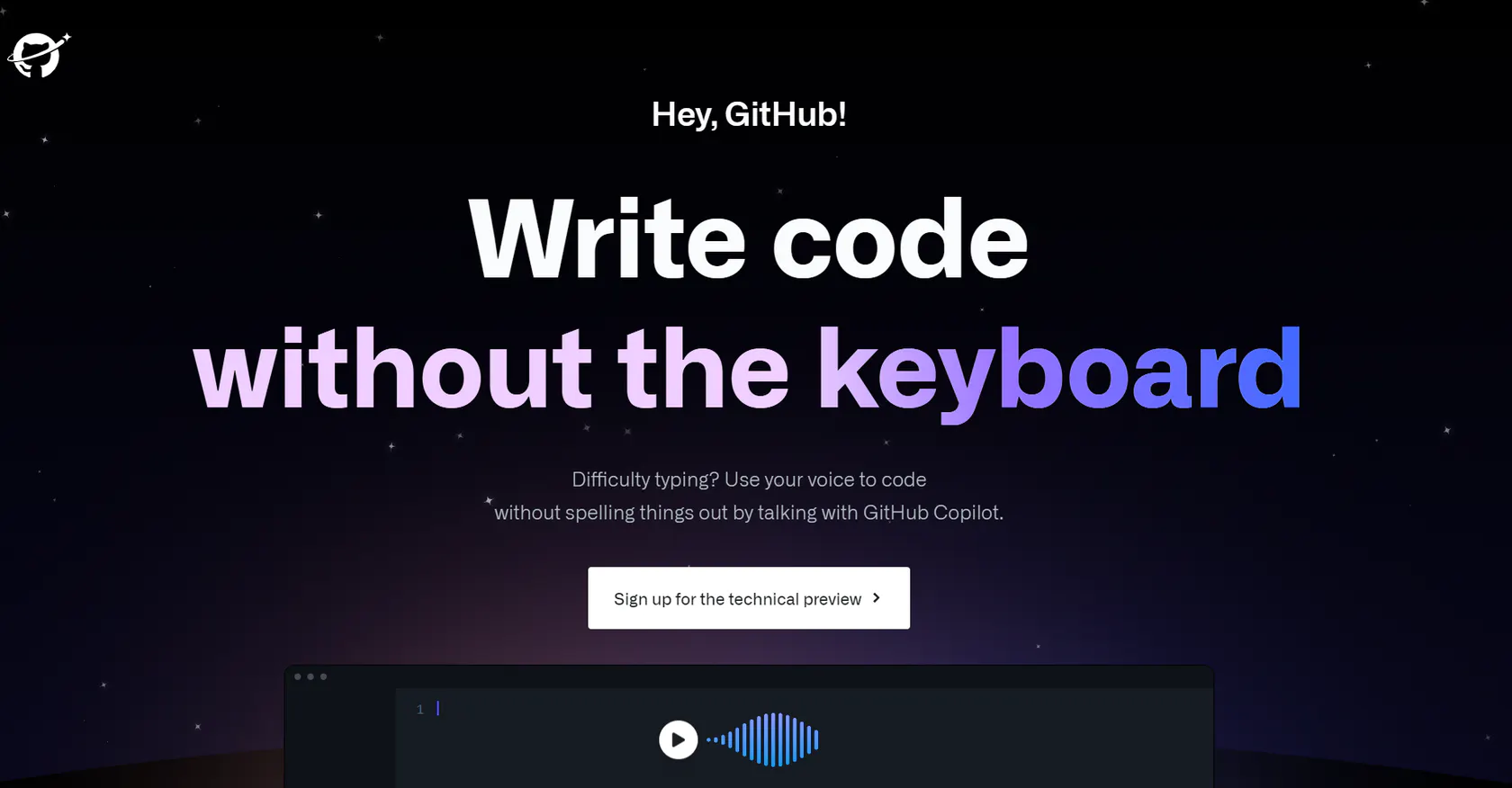 Hey, GitHub! screenshot