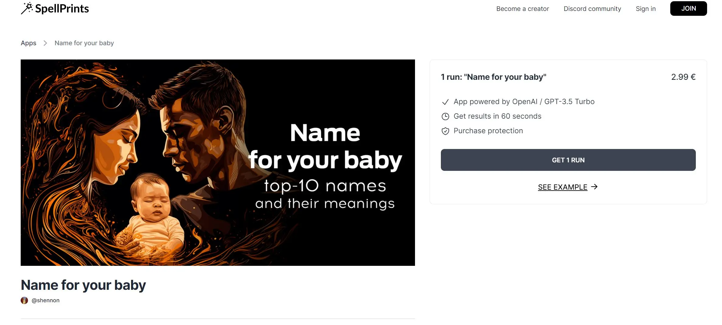 Name for your baby screenshot