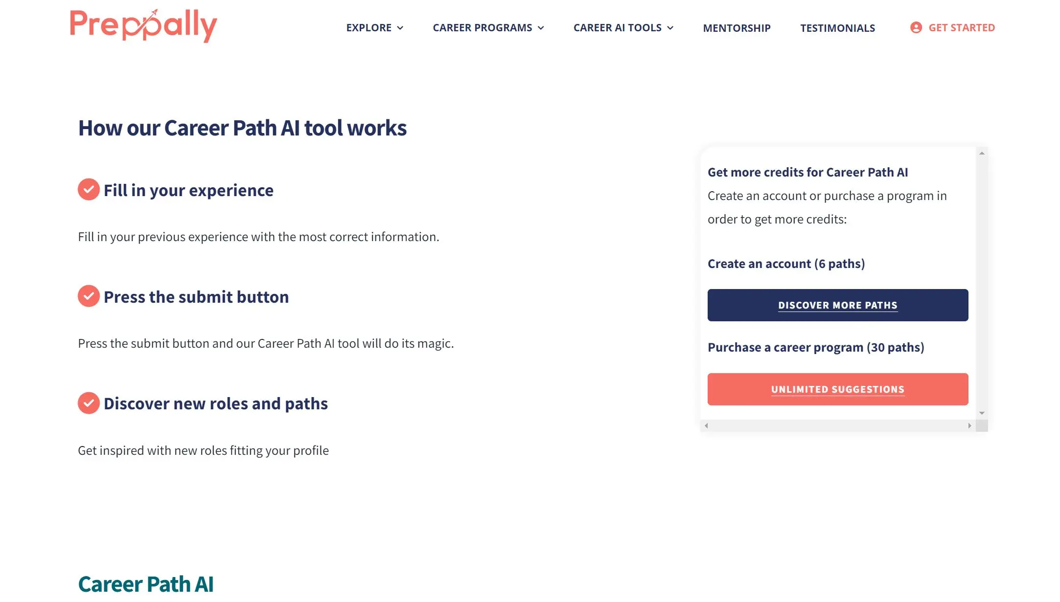 Career Path AI | Preppally screenshot