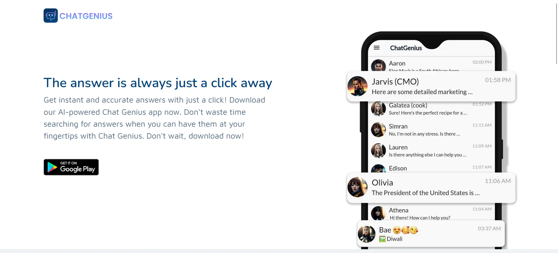 ChatGenius screenshot