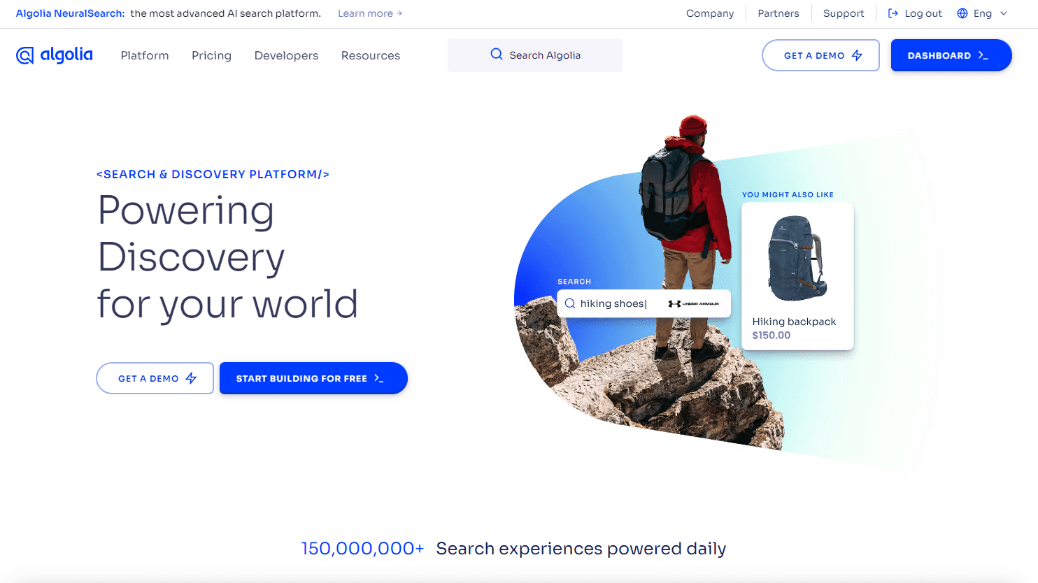 Algolia screenshot
