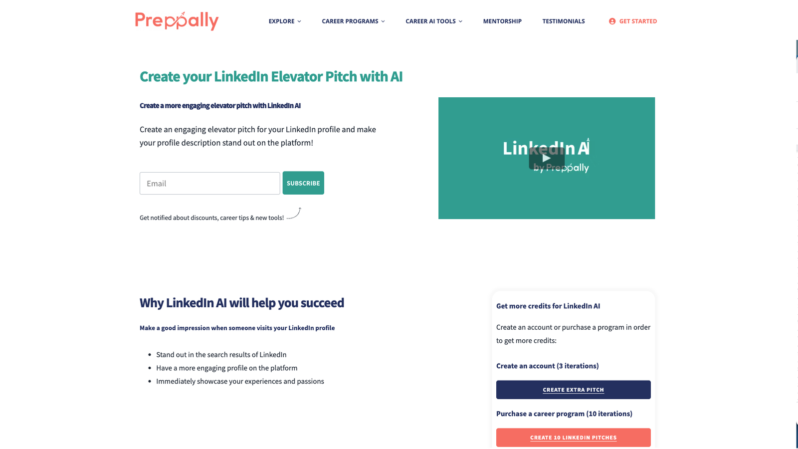 LinkedIn Elevator Pitch AI screenshot
