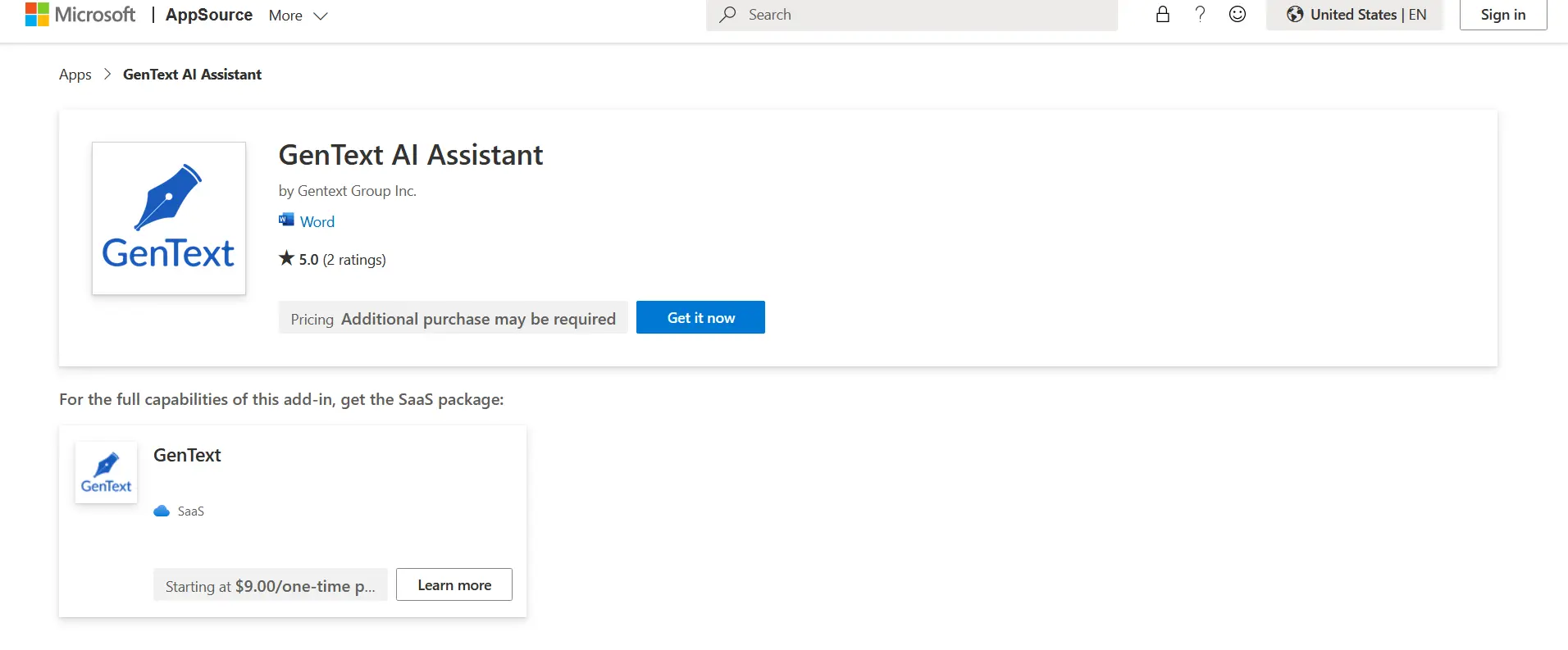 GenText AI Assistant for MS Word screenshot