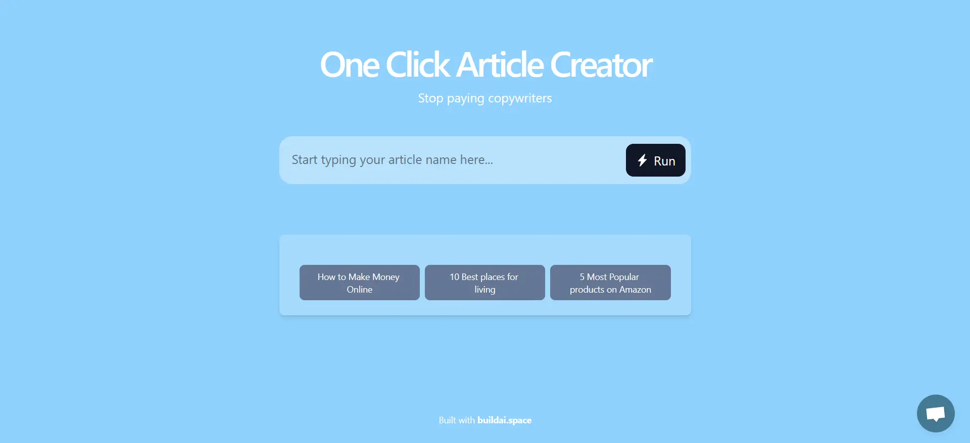 One Click Article Creator screenshot
