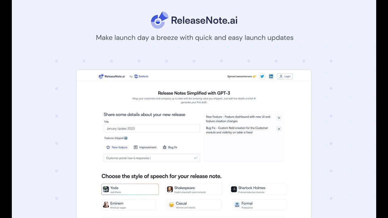ReleaseNote.AI screenshot