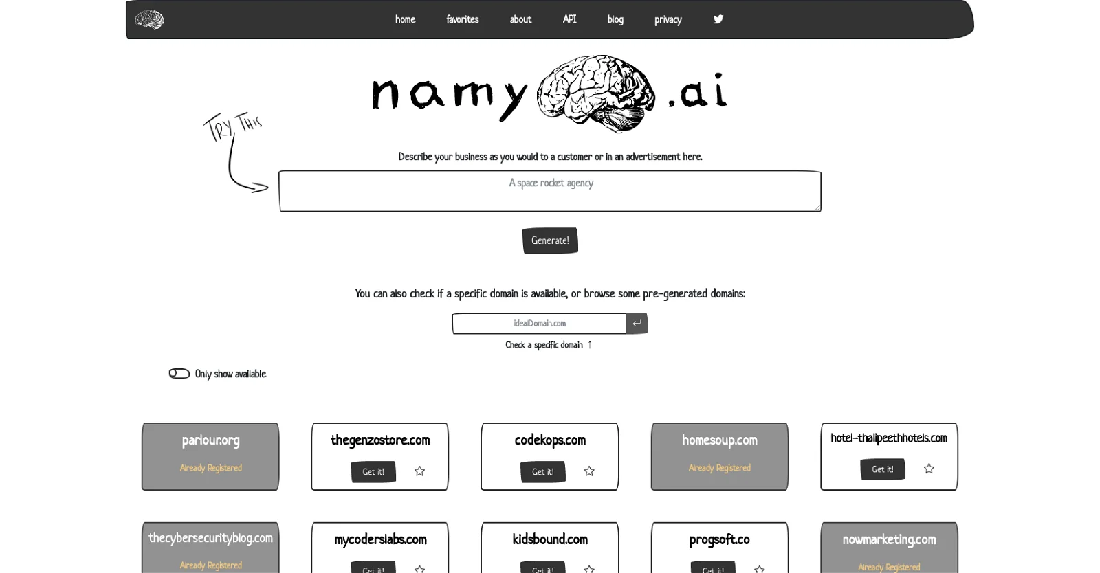 Namy ai screenshot