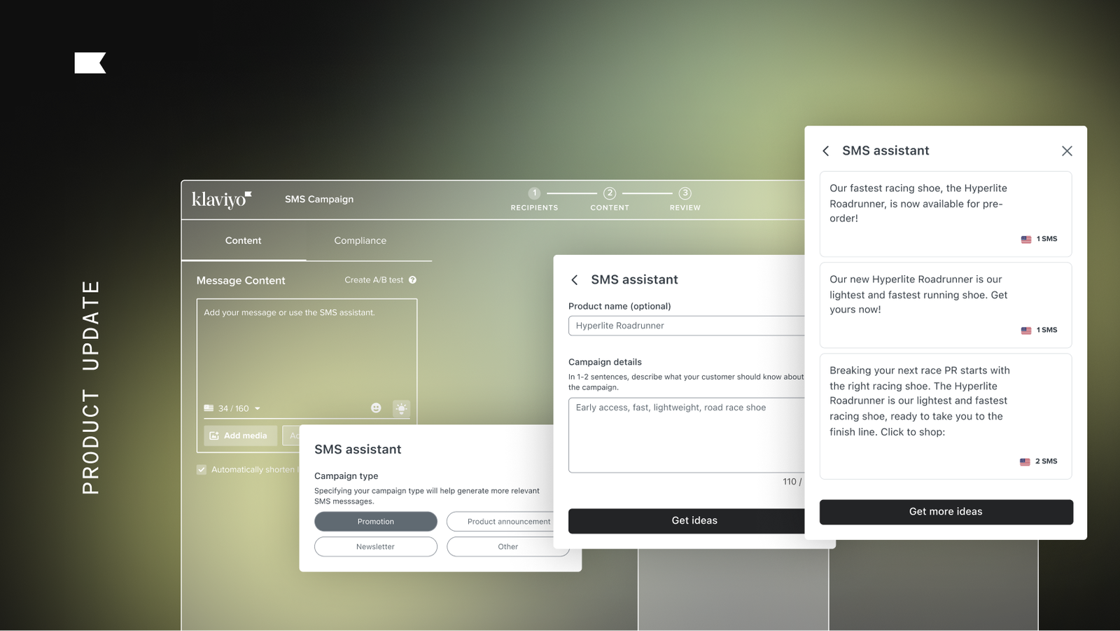 Klaviyo SMS Assistant screenshot