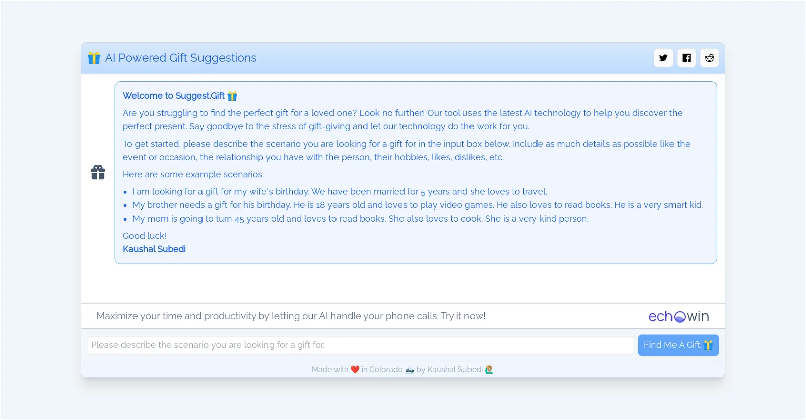 Suggest Gift screenshot