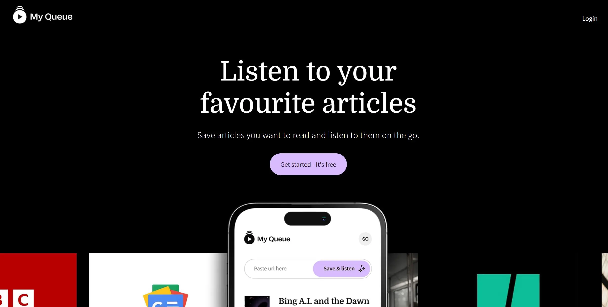 Myqueue screenshot