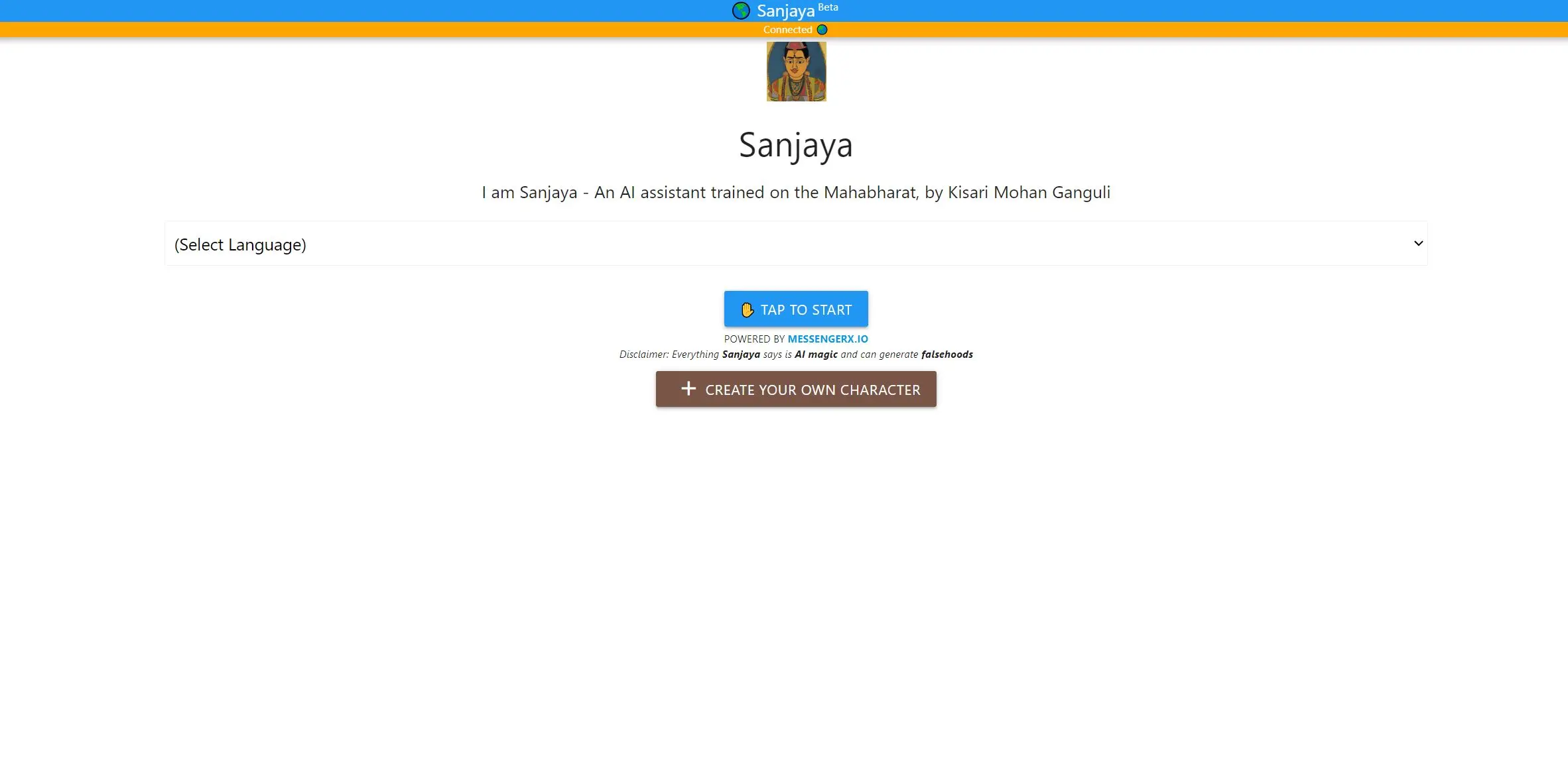 Sanjaya chatbot screenshot
