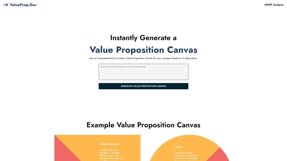 Value Prop Canvas screenshot
