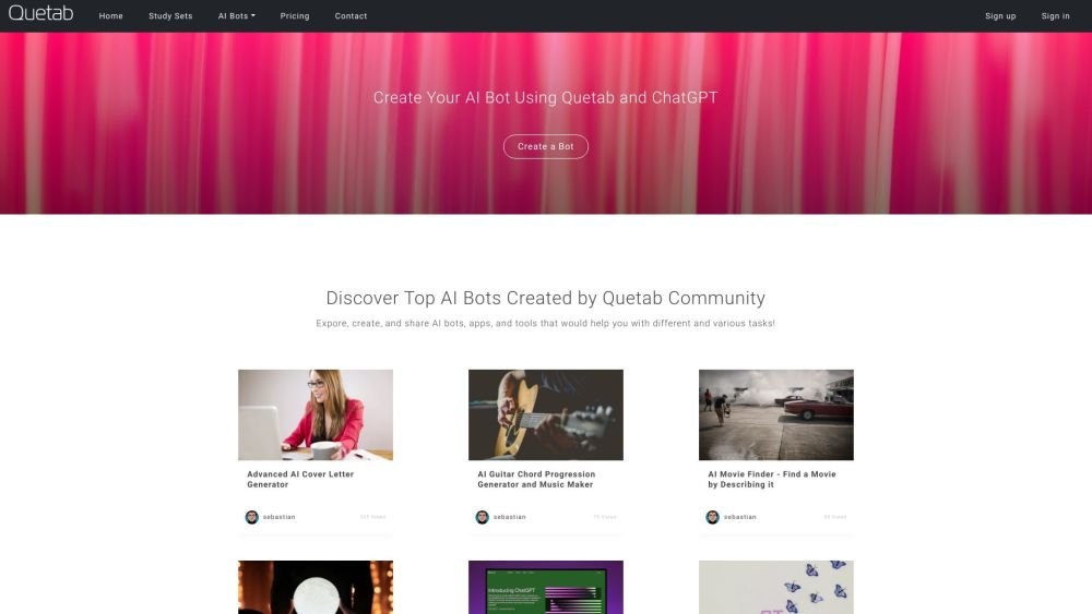 Quetab screenshot