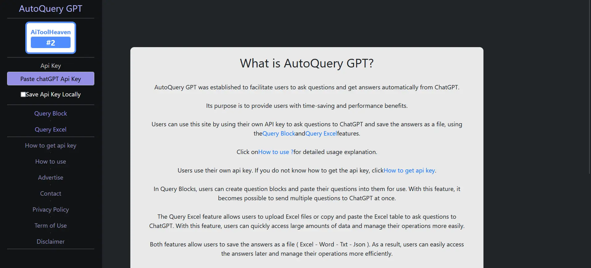 AutoQuery GPT screenshot