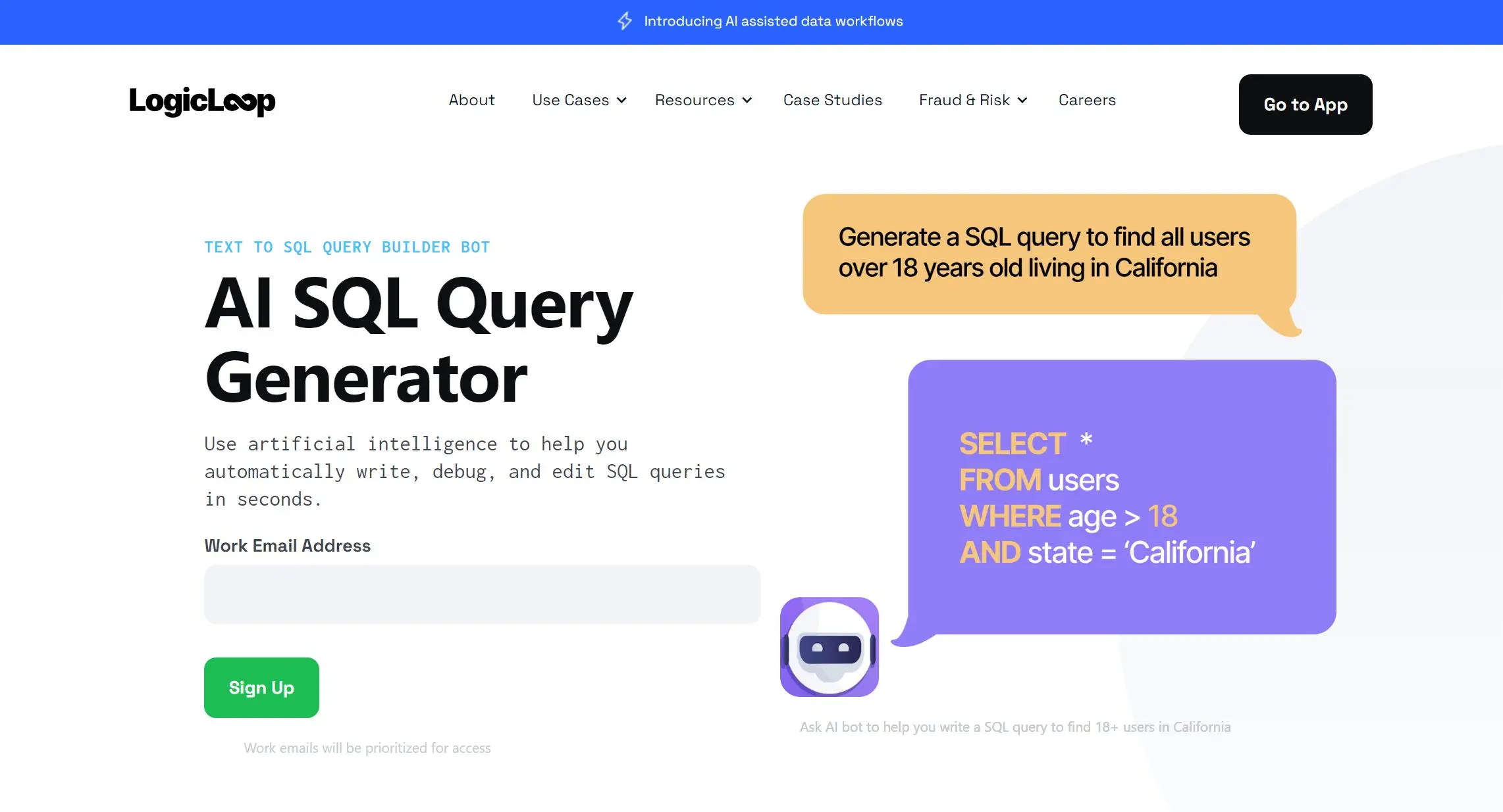 LogicLoop AI SQL screenshot