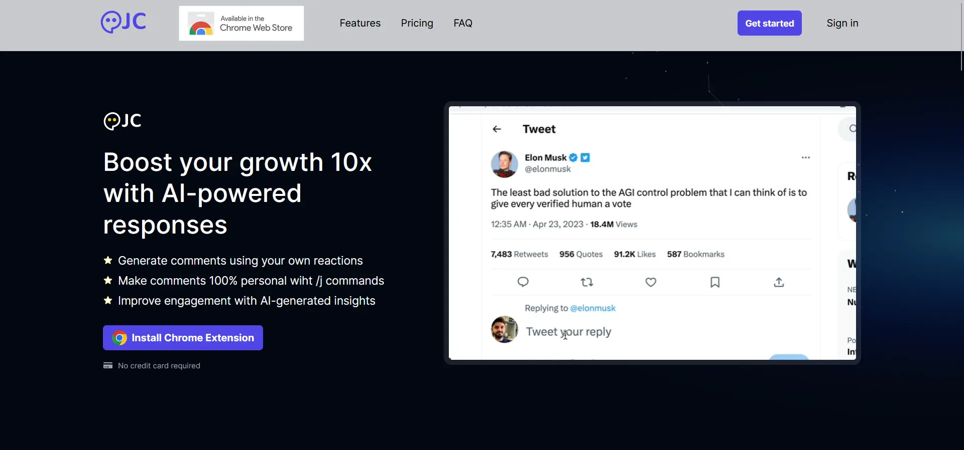 JustComment AI screenshot