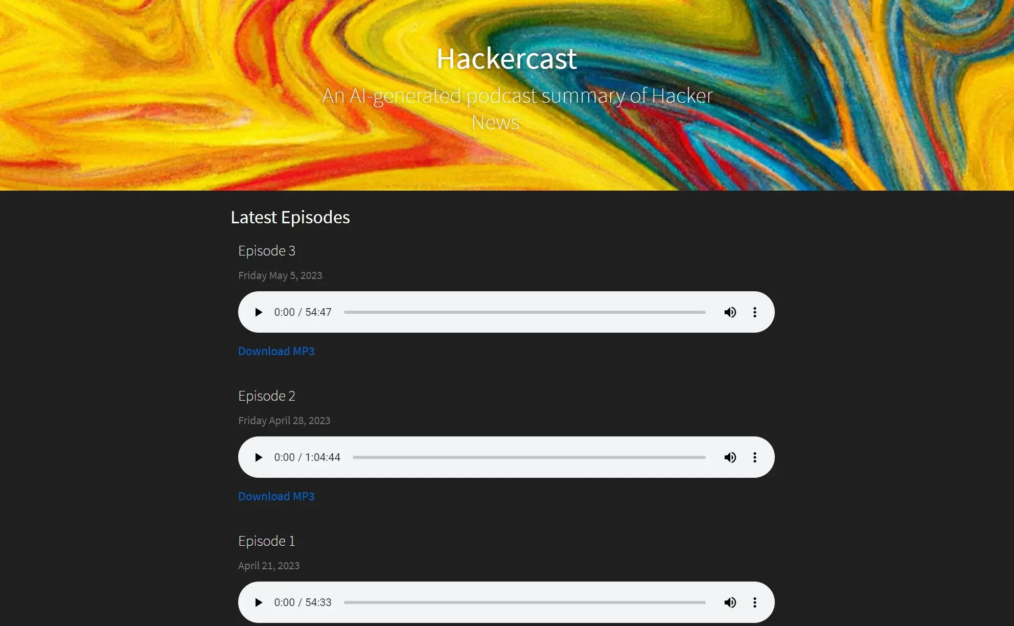 Hackercast screenshot