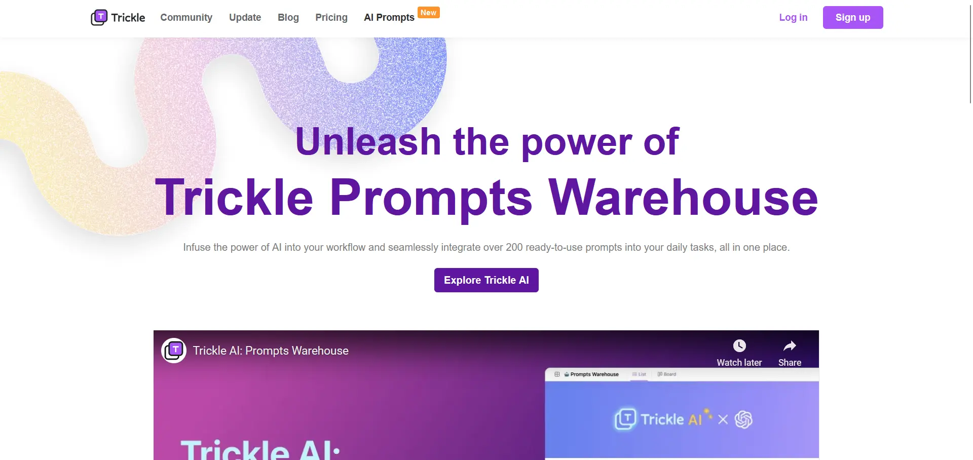 Trickle AI: Prompts Warehouse screenshot