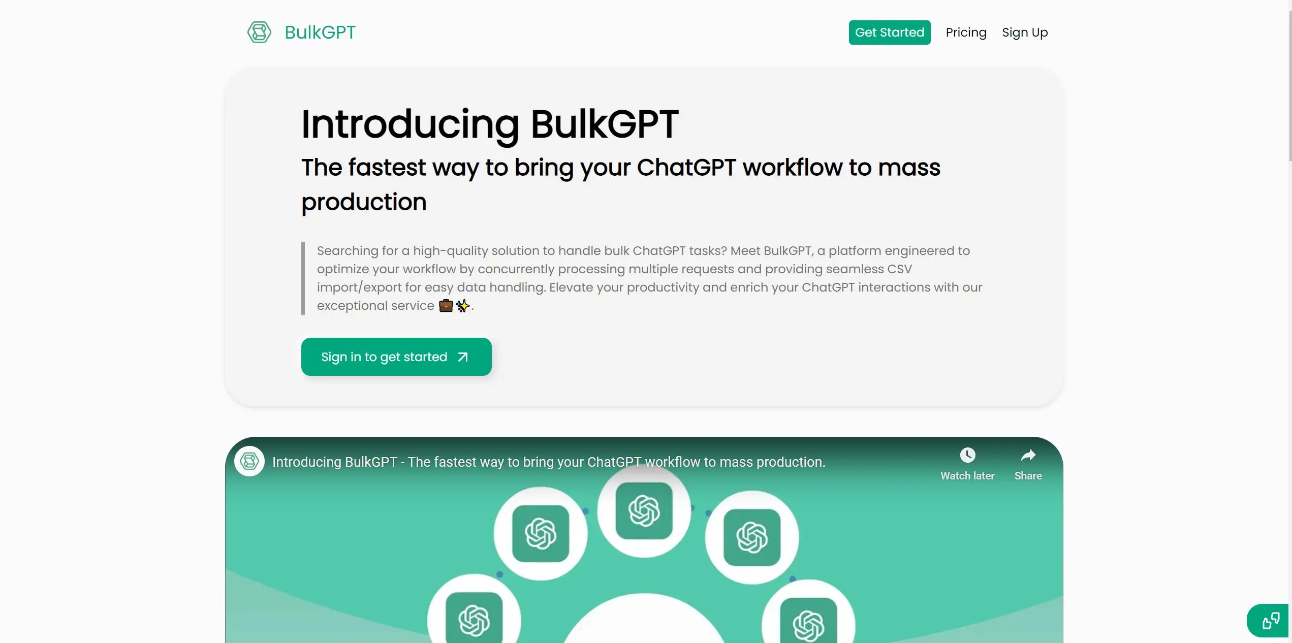 BulkGPT screenshot