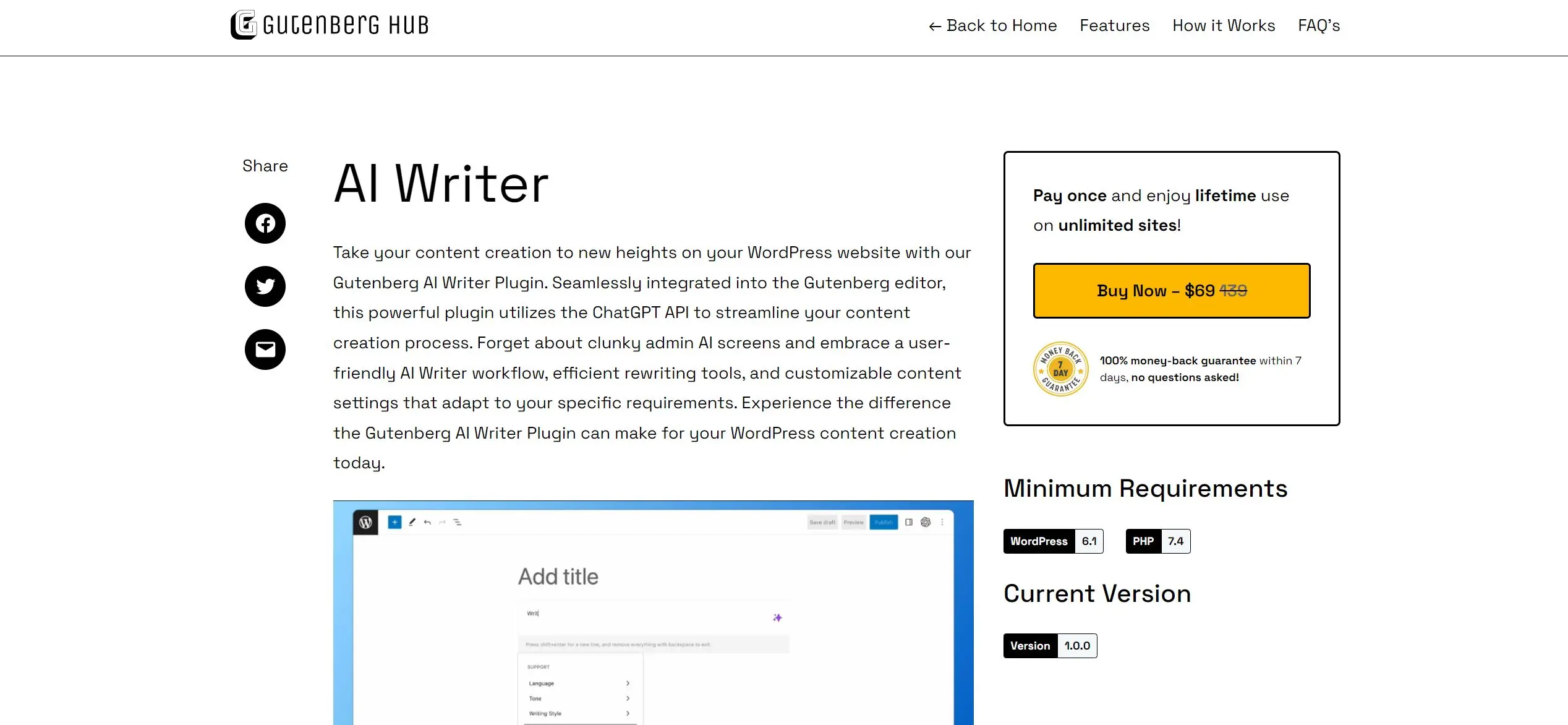Gutenberg Hub screenshot