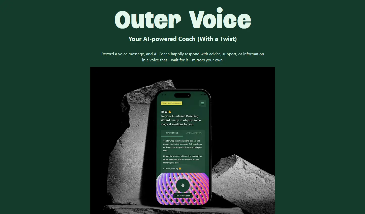 Outer Voice AI screenshot