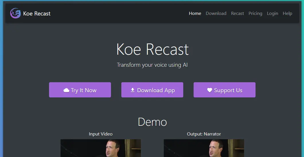 Koe Recast screenshot