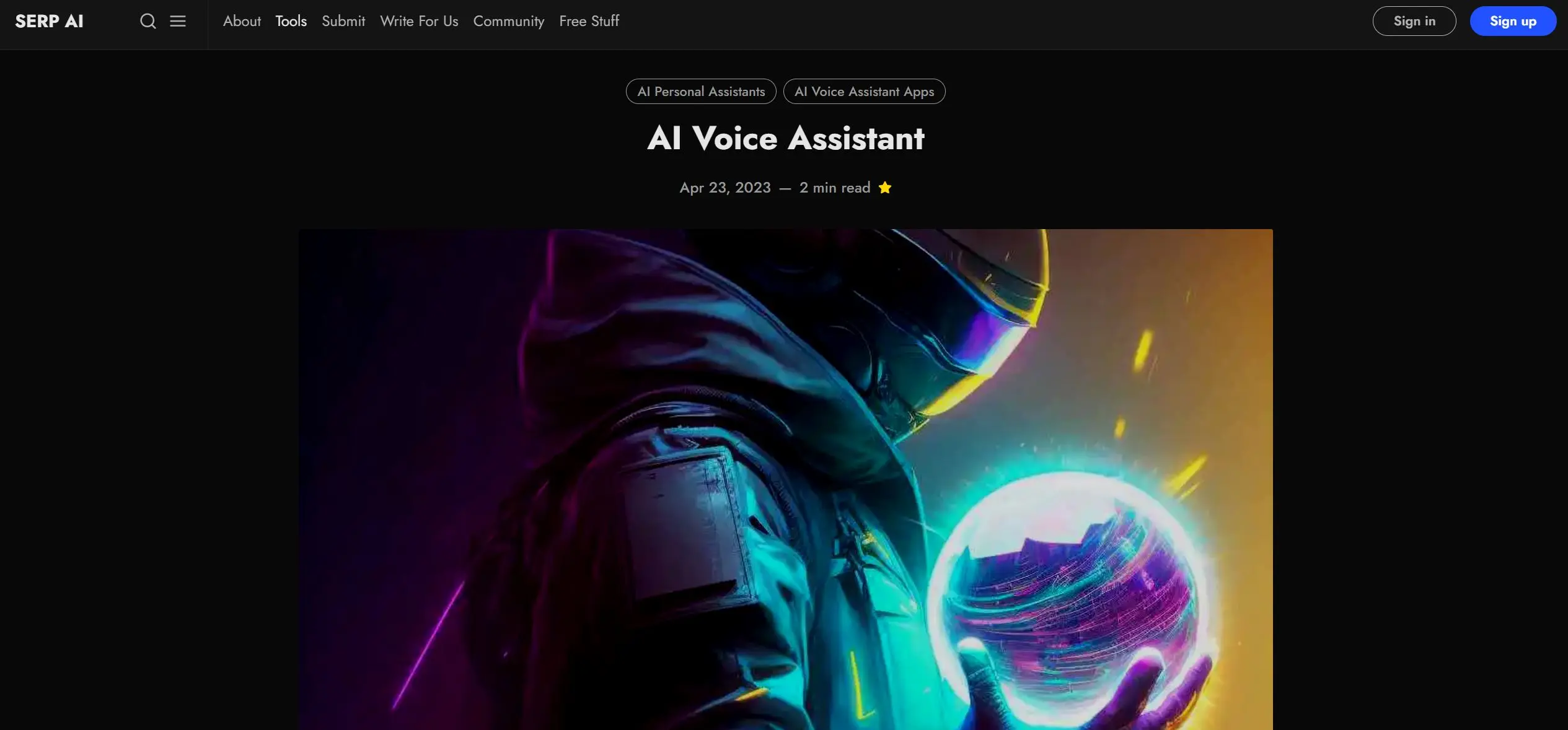 Ai voice assistant screenshot