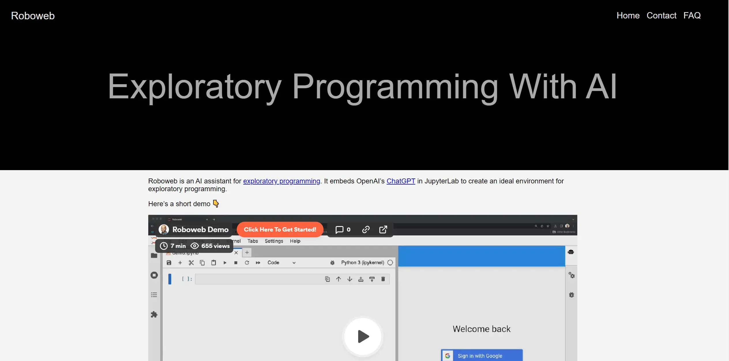Roboweb screenshot