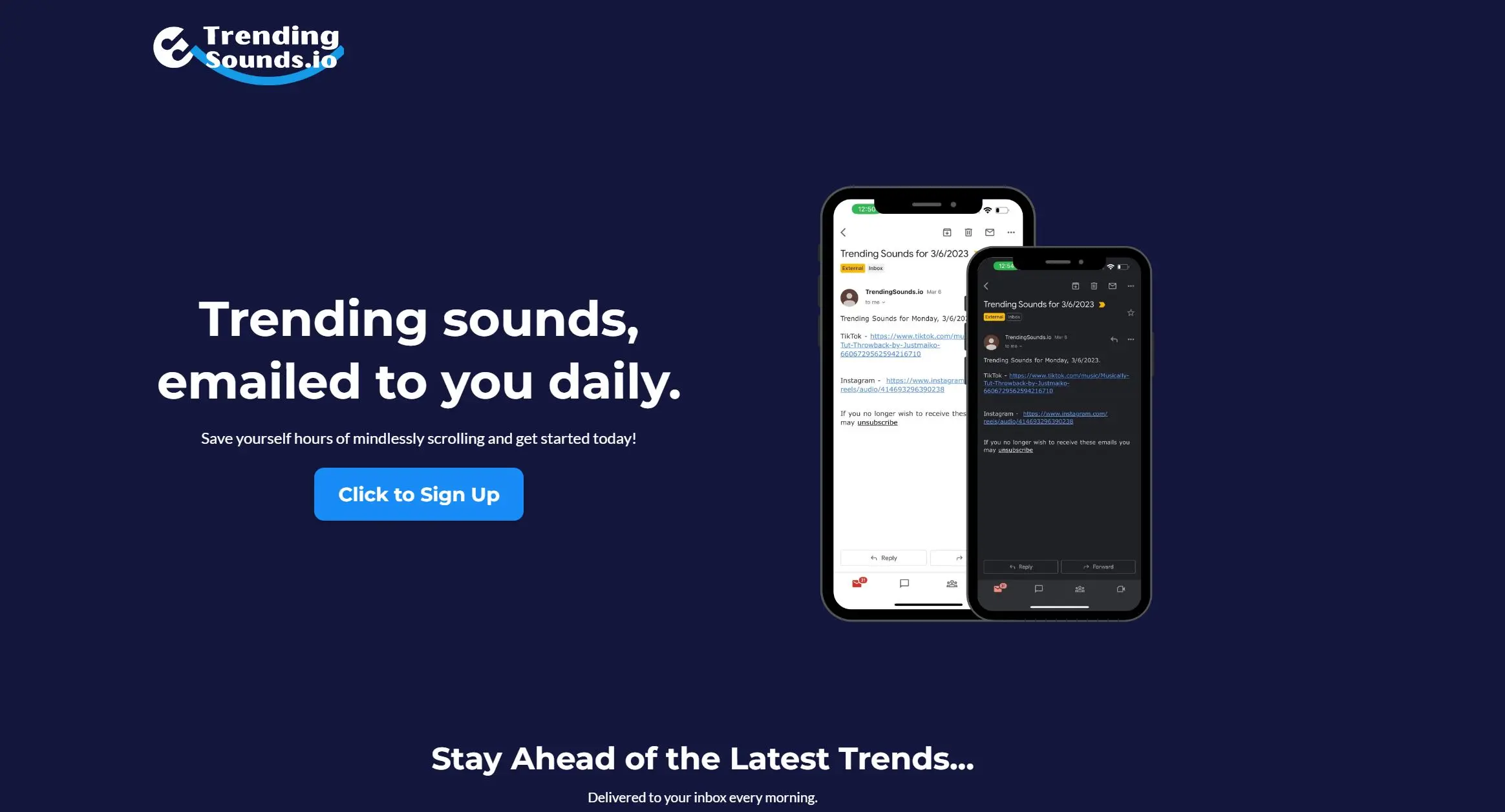 Trending sounds screenshot