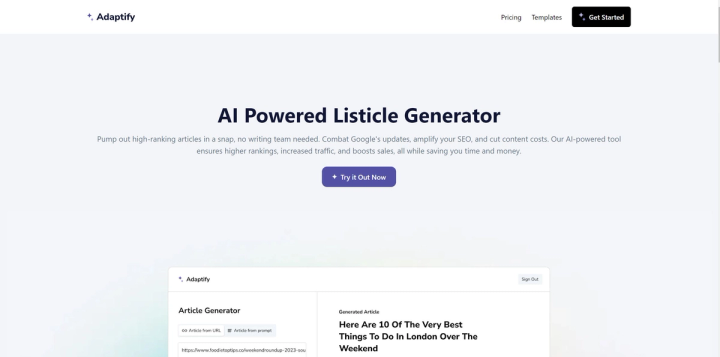 Adaptify Listicle Writer screenshot
