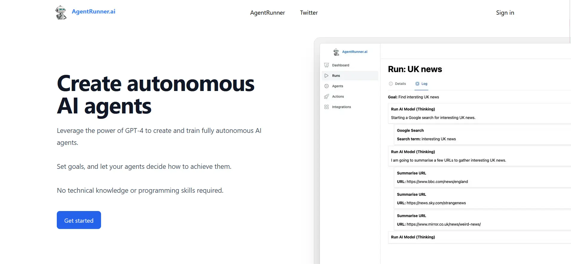AgentRunner.ai screenshot