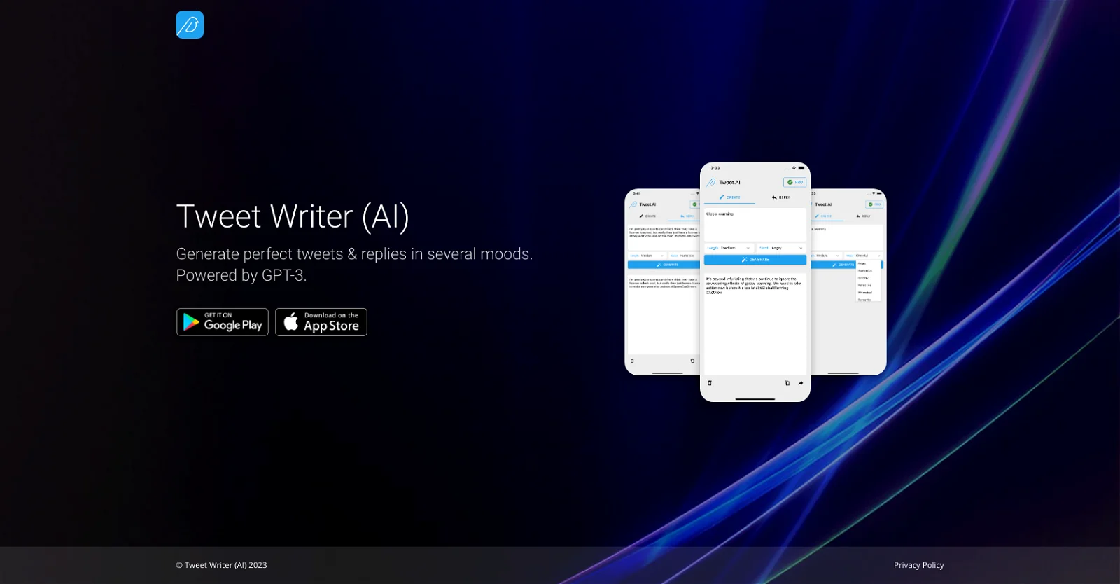 Tweet Writer AI screenshot