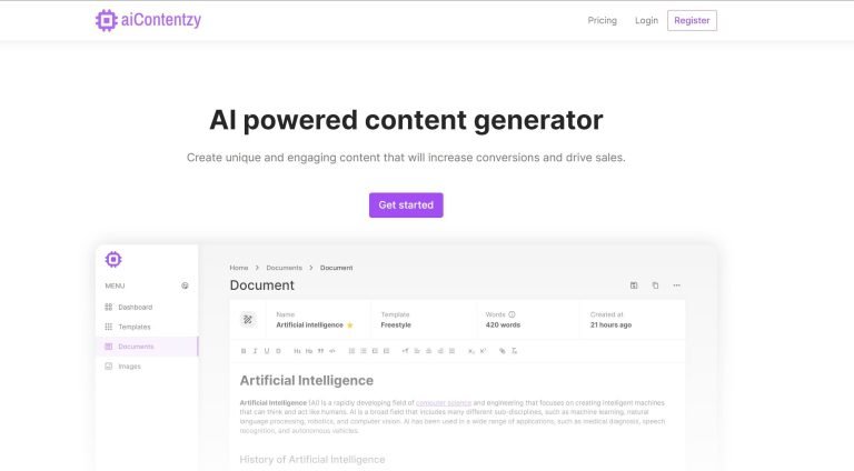 AiContentzy screenshot