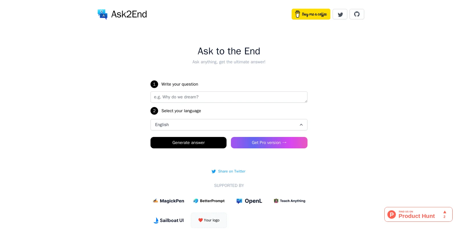 Ask2End screenshot