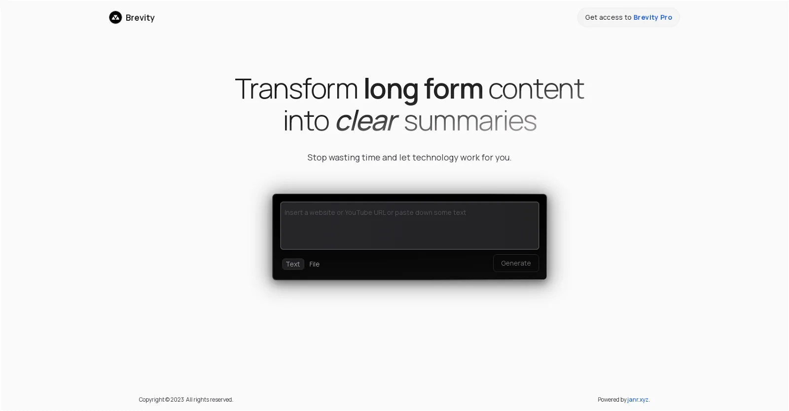 Brevity screenshot