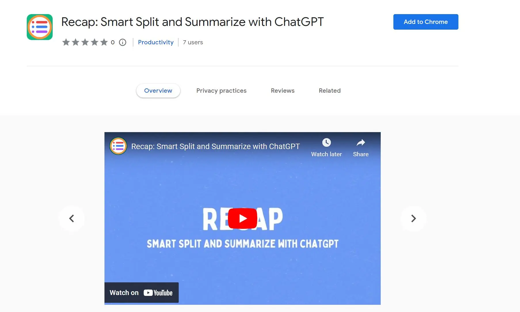 Recapext screenshot