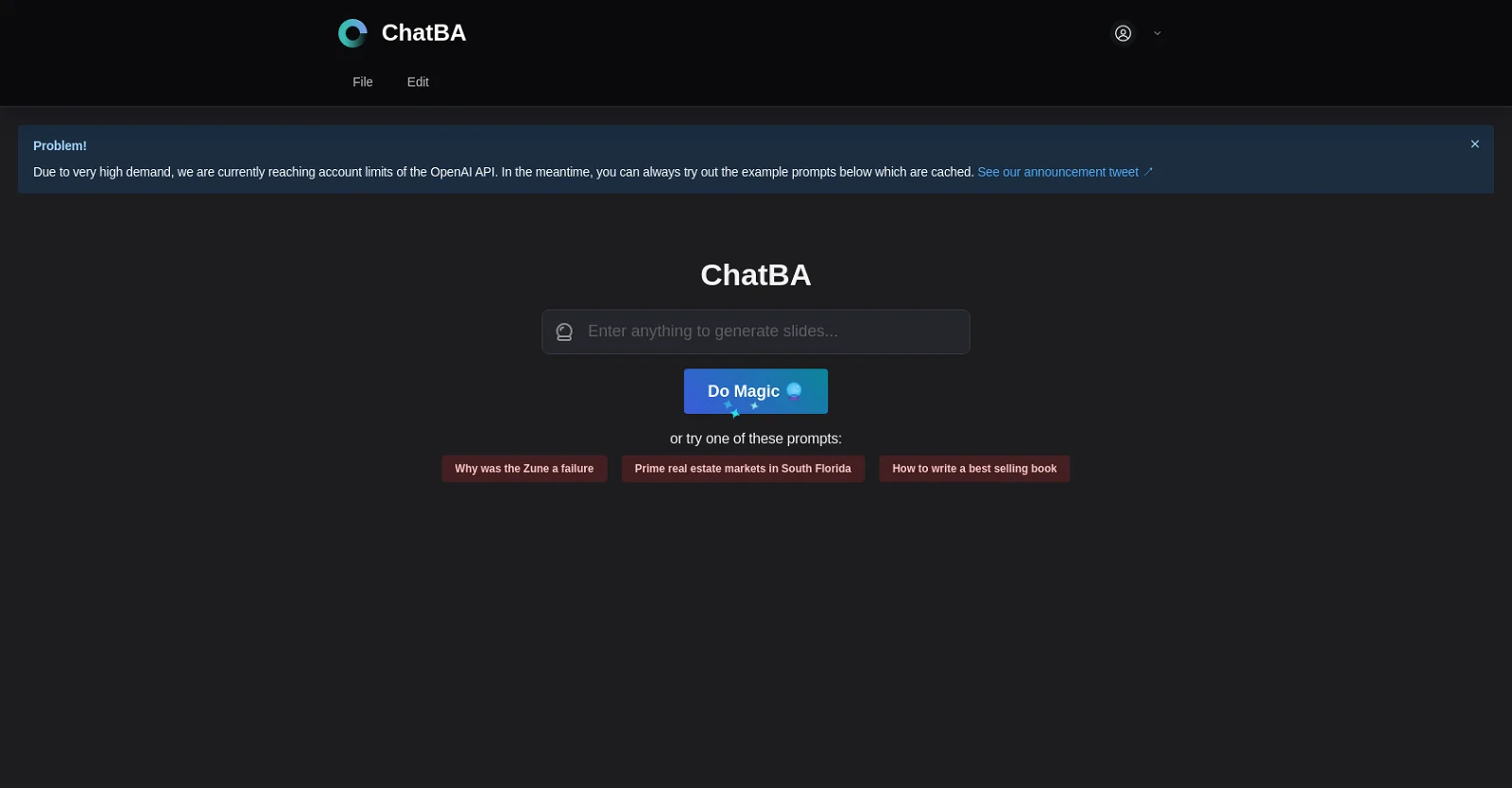 ChatBA screenshot