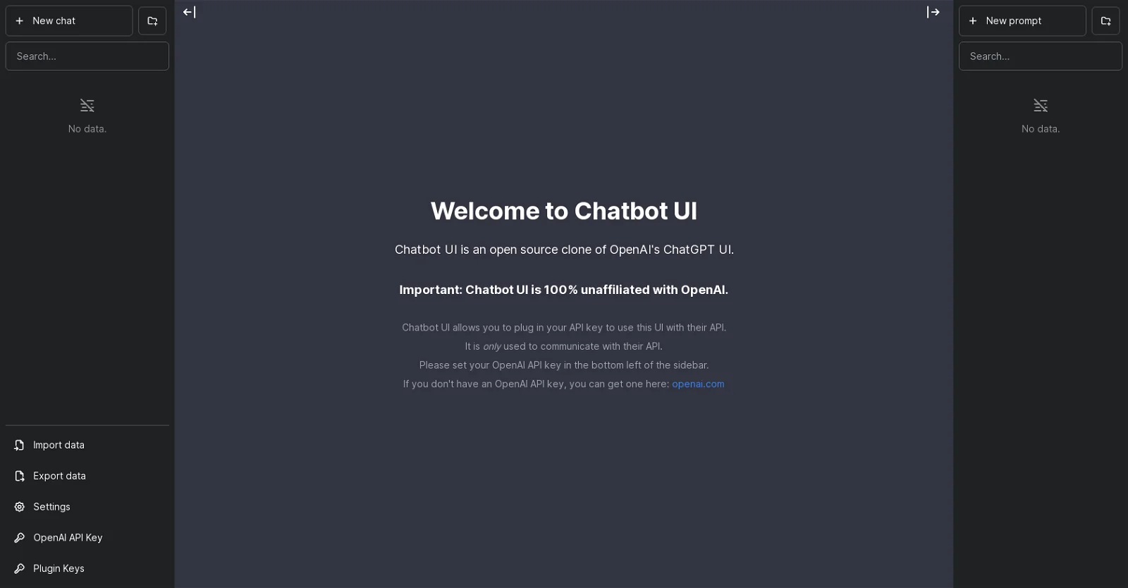 Chatbot UI screenshot