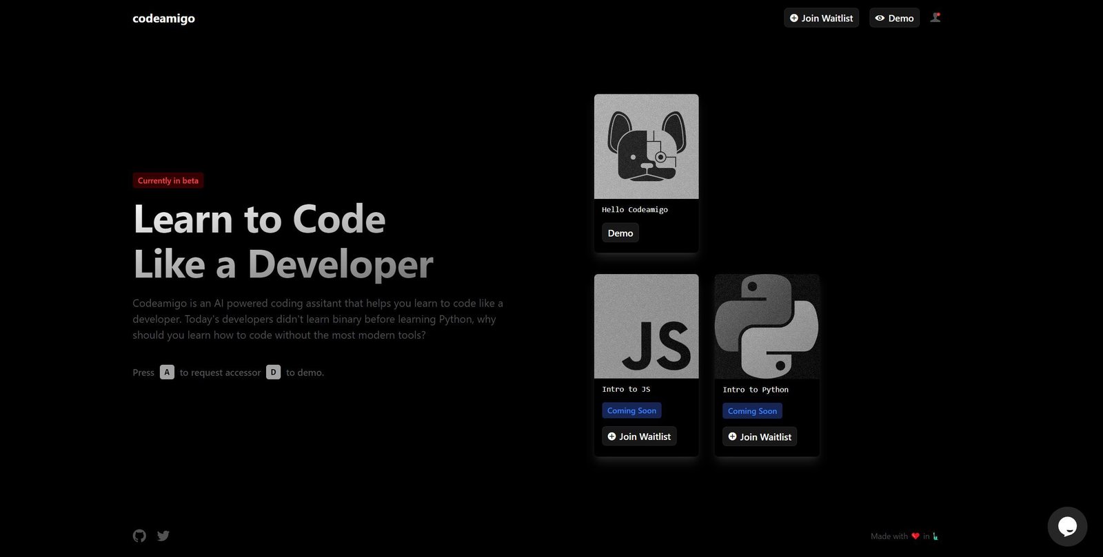 Codeamigo screenshot