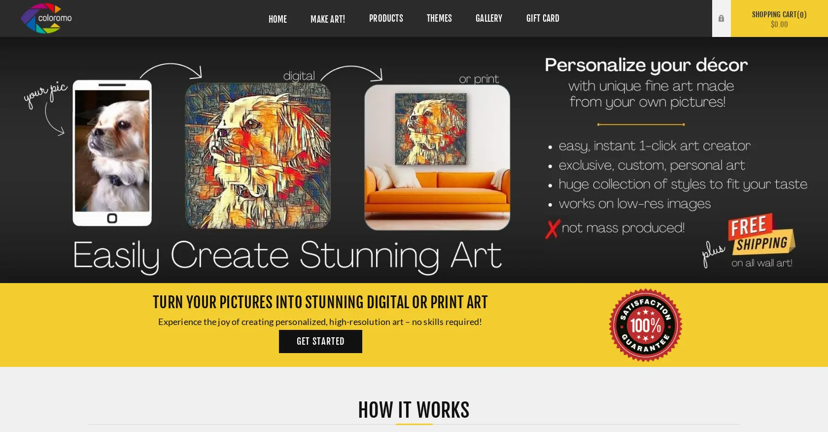 Coloromo AI Art Generator screenshot