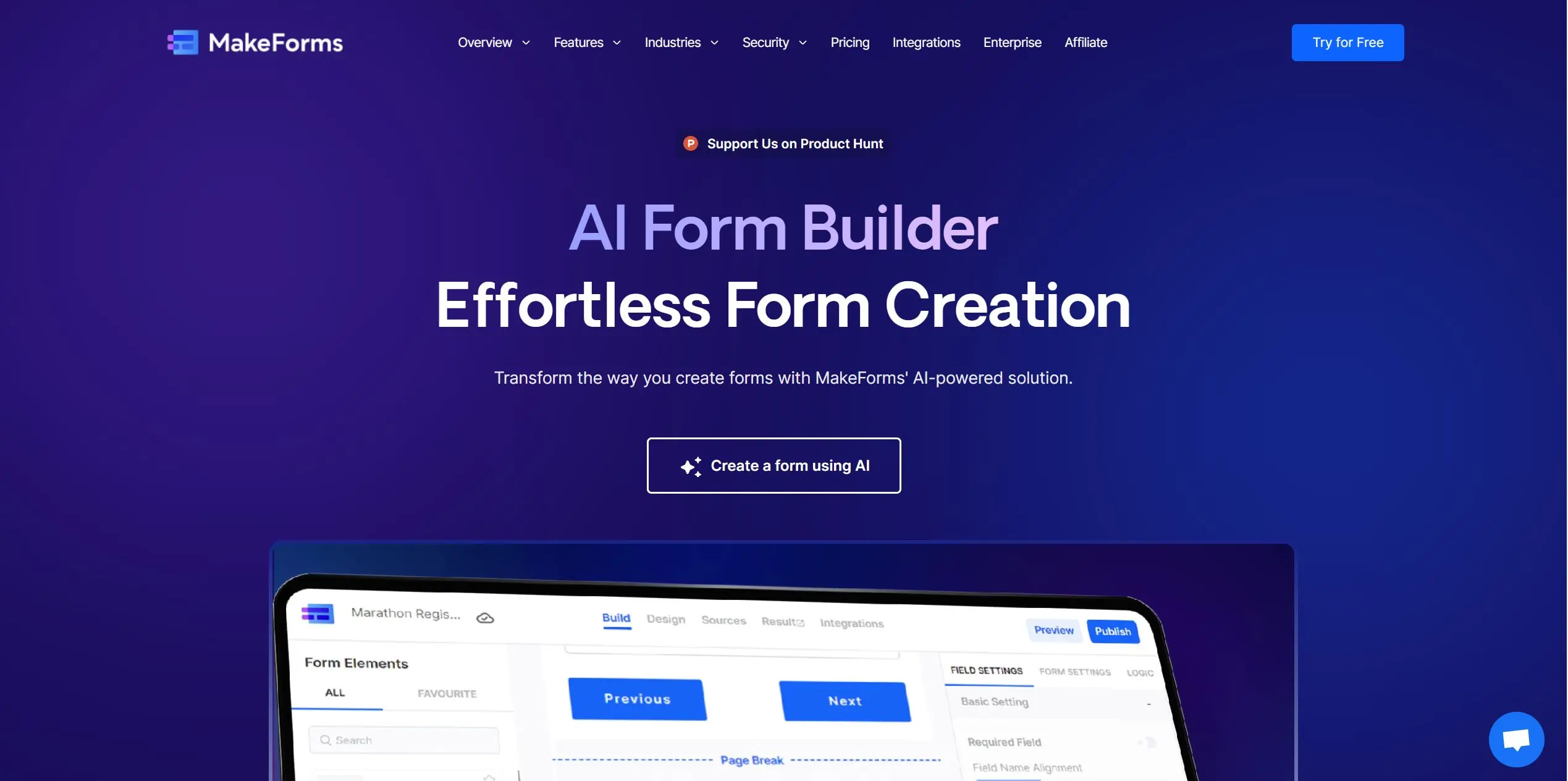MakeForms.io screenshot