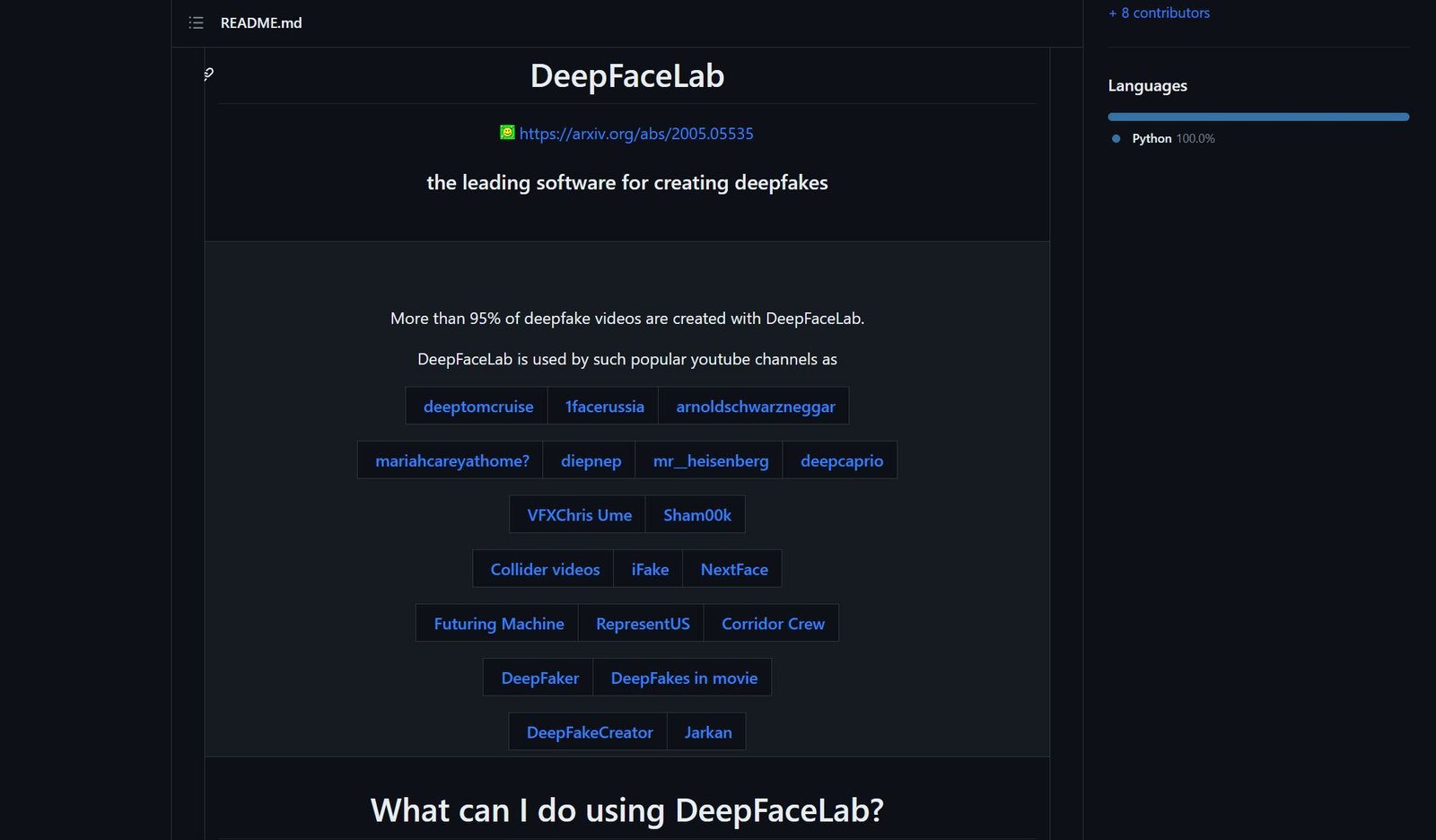DeepFaceLab screenshot