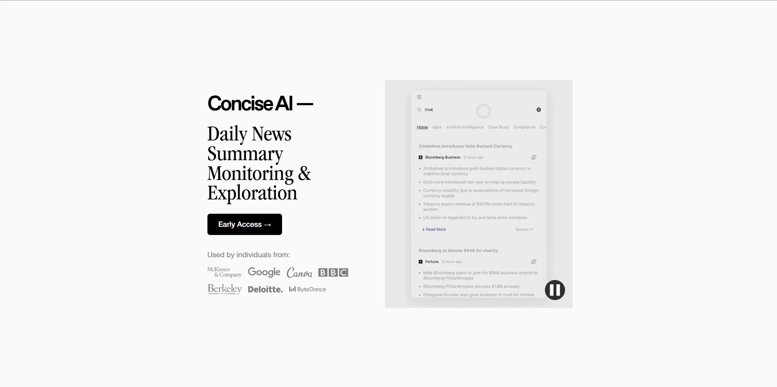 Concise AI screenshot