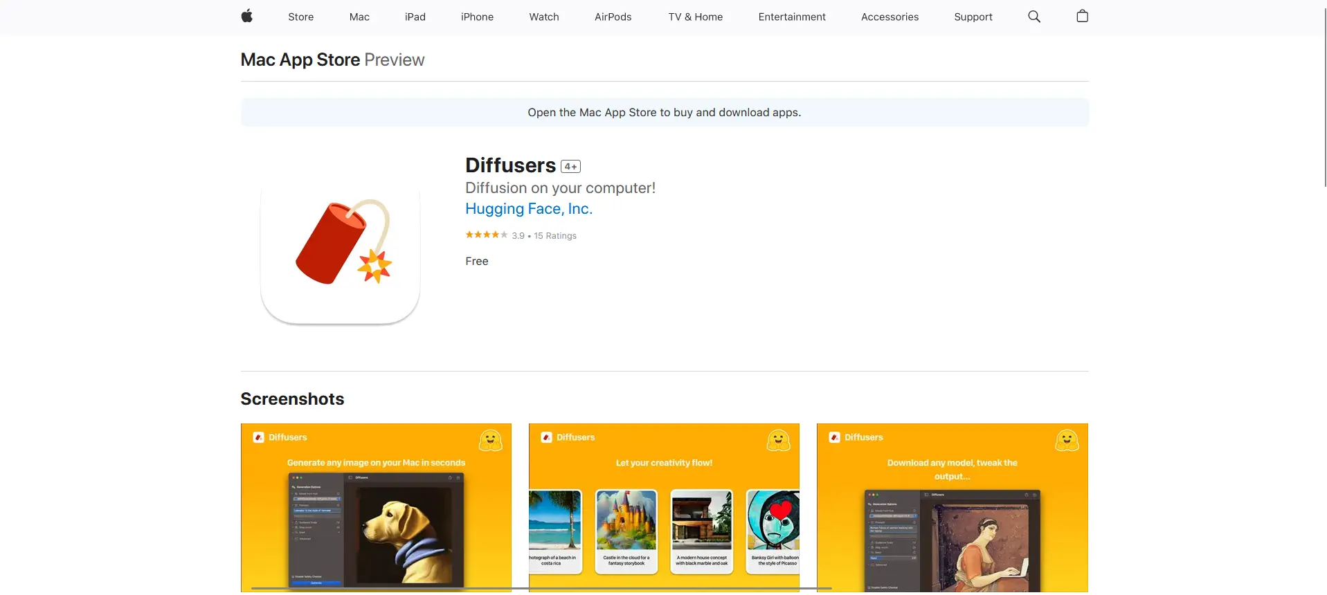 Diffusers screenshot