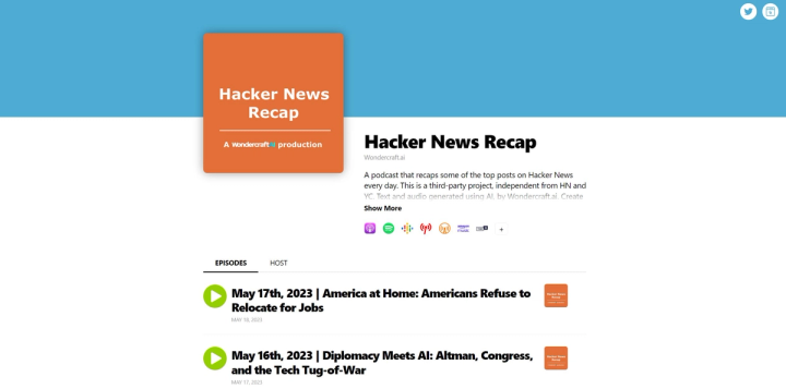Hacker News Recap screenshot