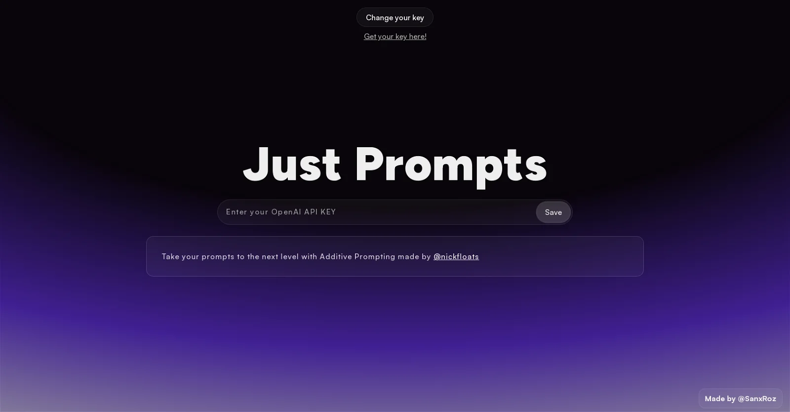 Just Prompts screenshot