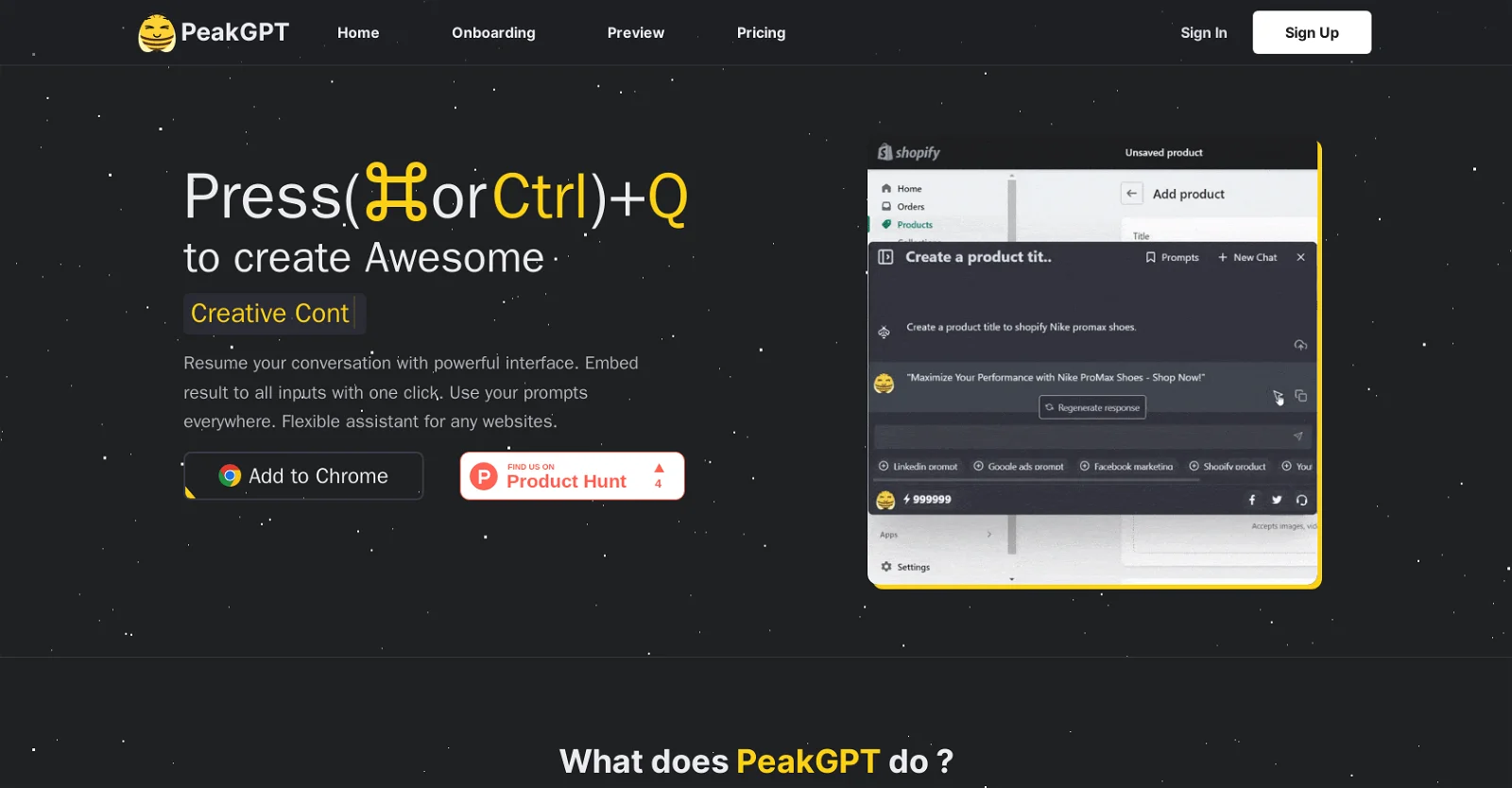 PeakGPT screenshot
